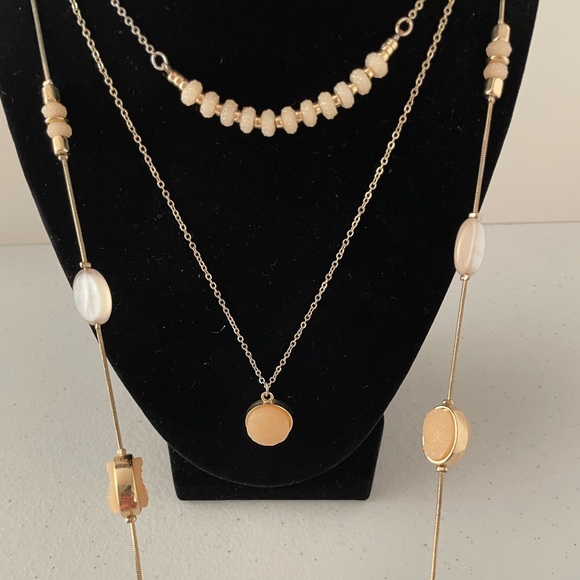 The Limited Druzy 3-Strand Necklace and Earring Set - Picture 2 of 6